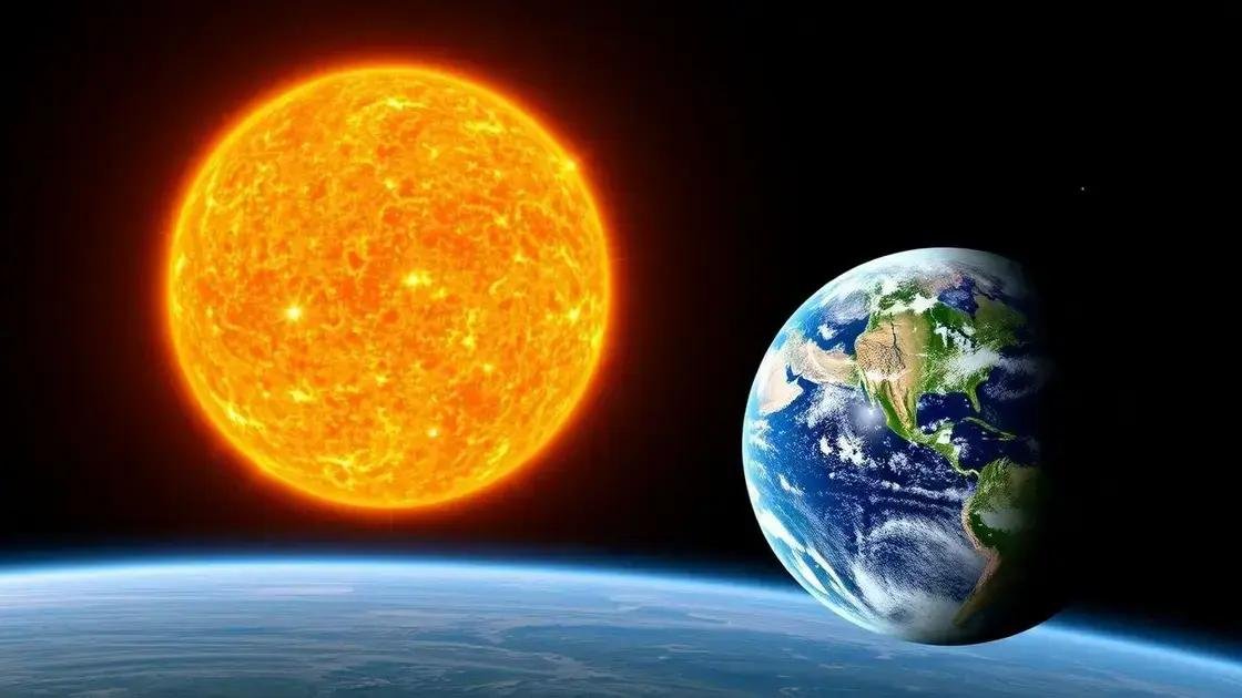 comparison between the sun and the earth